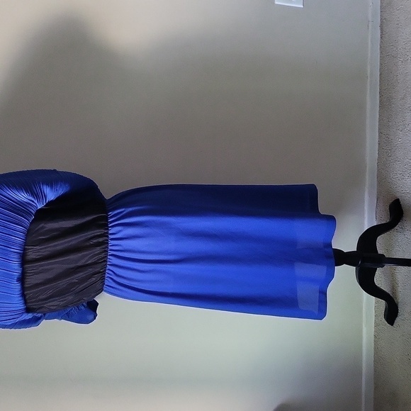 Vintage Encore Royal Blue Swing Dress Bow tie 🎀 ,lacey detailing attached - Picture 7 of 16